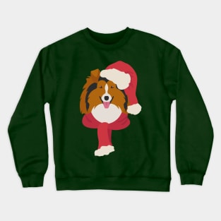 Christmas Rough Collie Dog Face Crewneck Sweatshirt